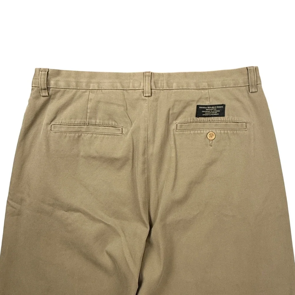 Banana Republic Gavin Chinos Khaki Tan Straight Leg Cotton Pants Mens 35x34